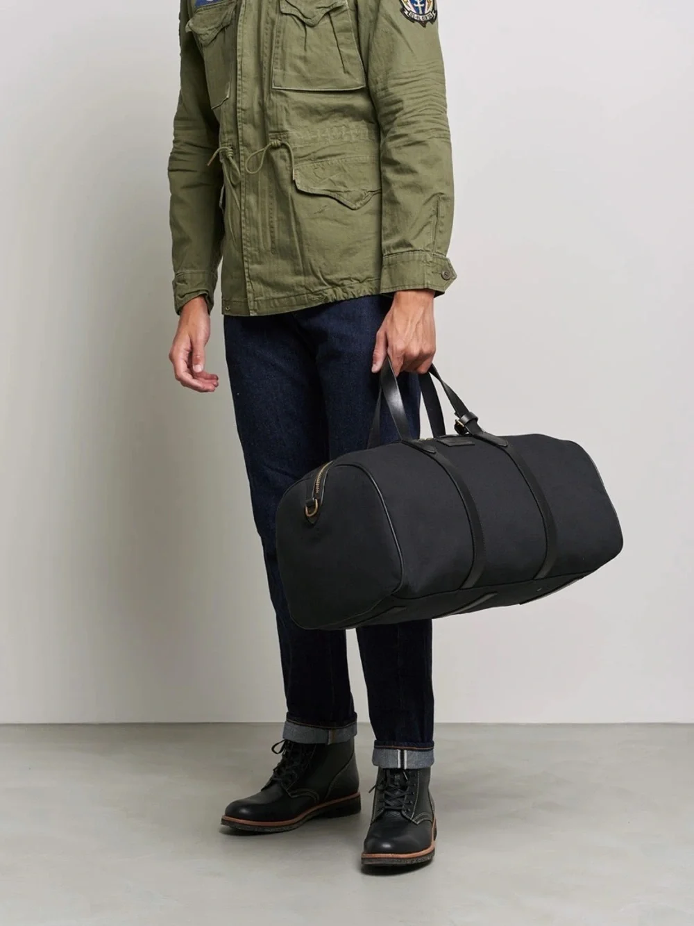POLO RALPH LAUREN Canvas and Leather Dufflebag Black
